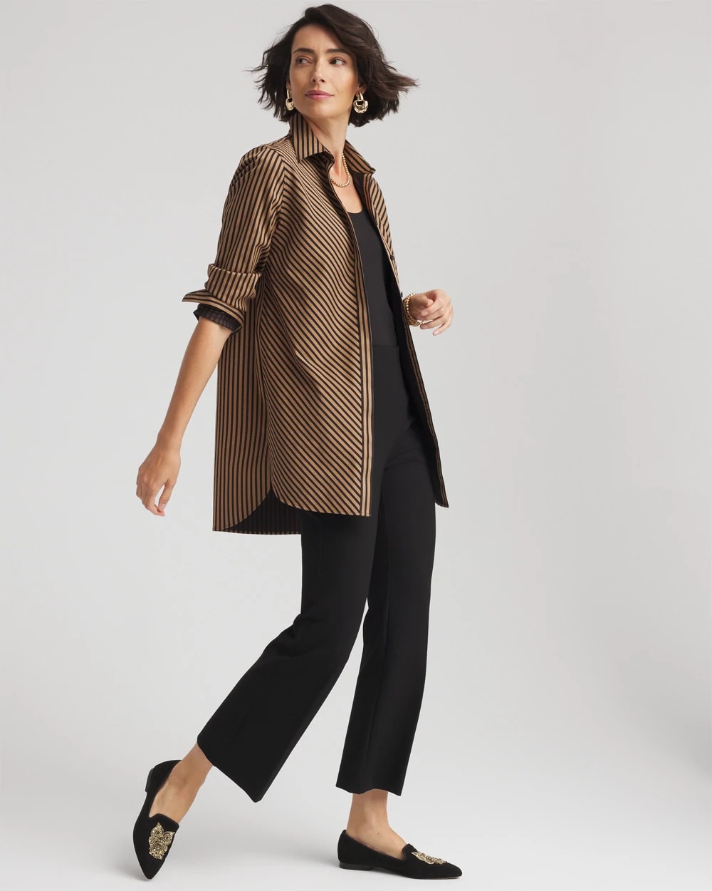 Chico's Collections No Iron™ Slimming Imperial Stripe Tunic