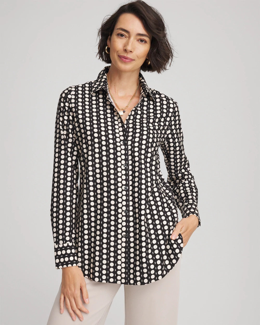 Chico's Collections No Iron™ Printed Sateen Shirt