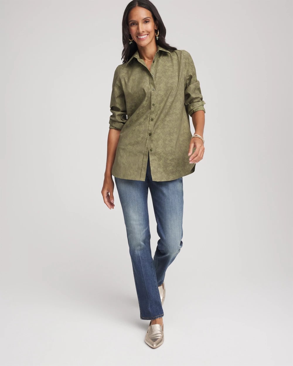 Chico's Collections No Iron™ Jacquard Shirt
