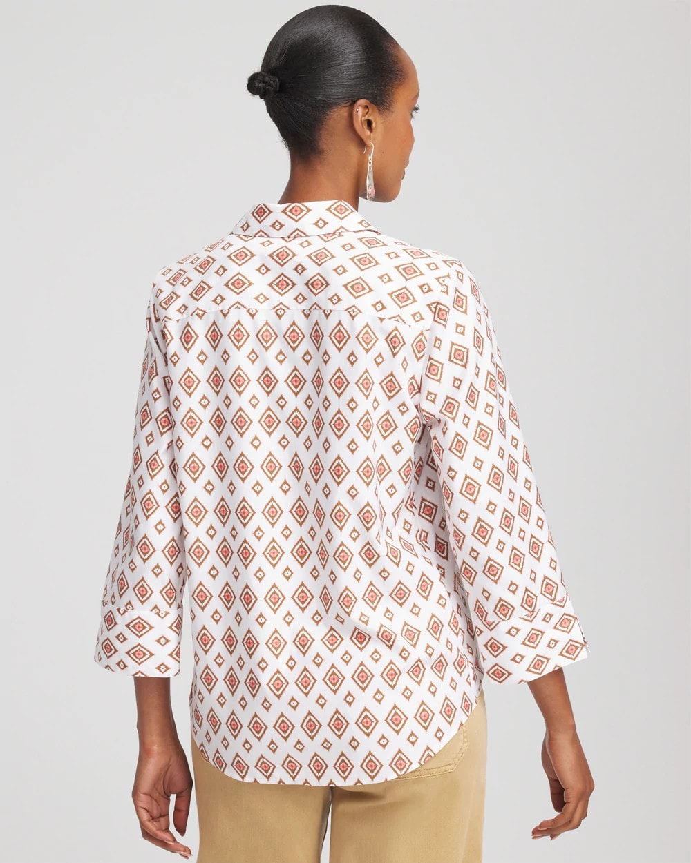 Chico's Collections No Iron™ Tie-Front Geo-Print Shirt