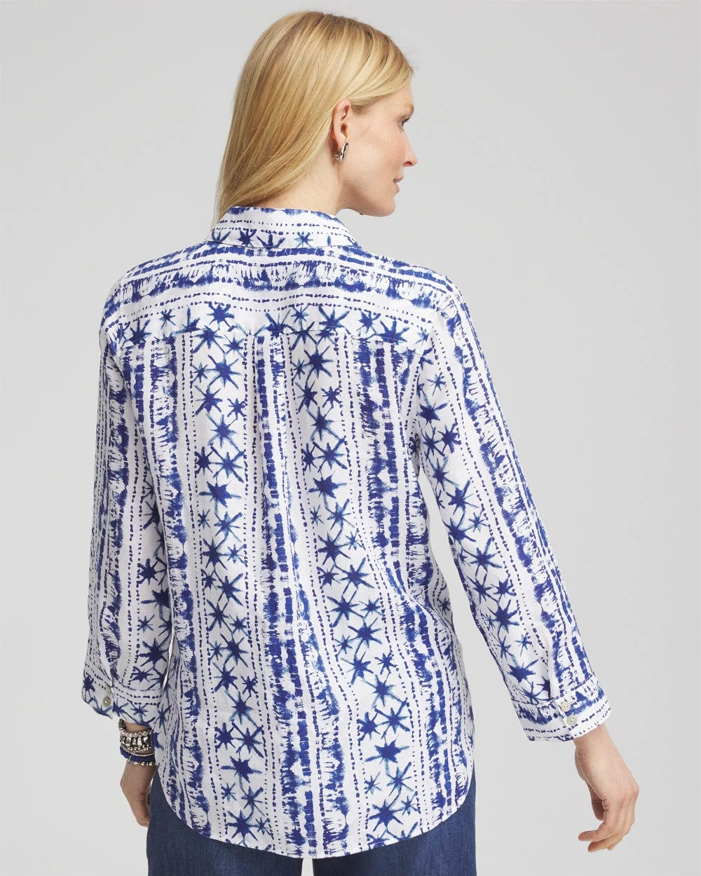Chico's Collections No Iron™ Star Print Linen Shirt