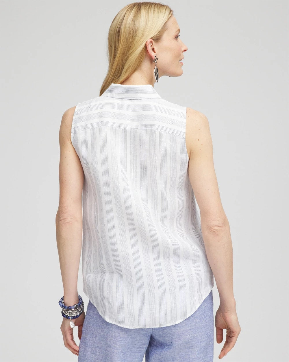 Chico's Collections No Iron™ Linen Tie-Front Sleeveless Shirt