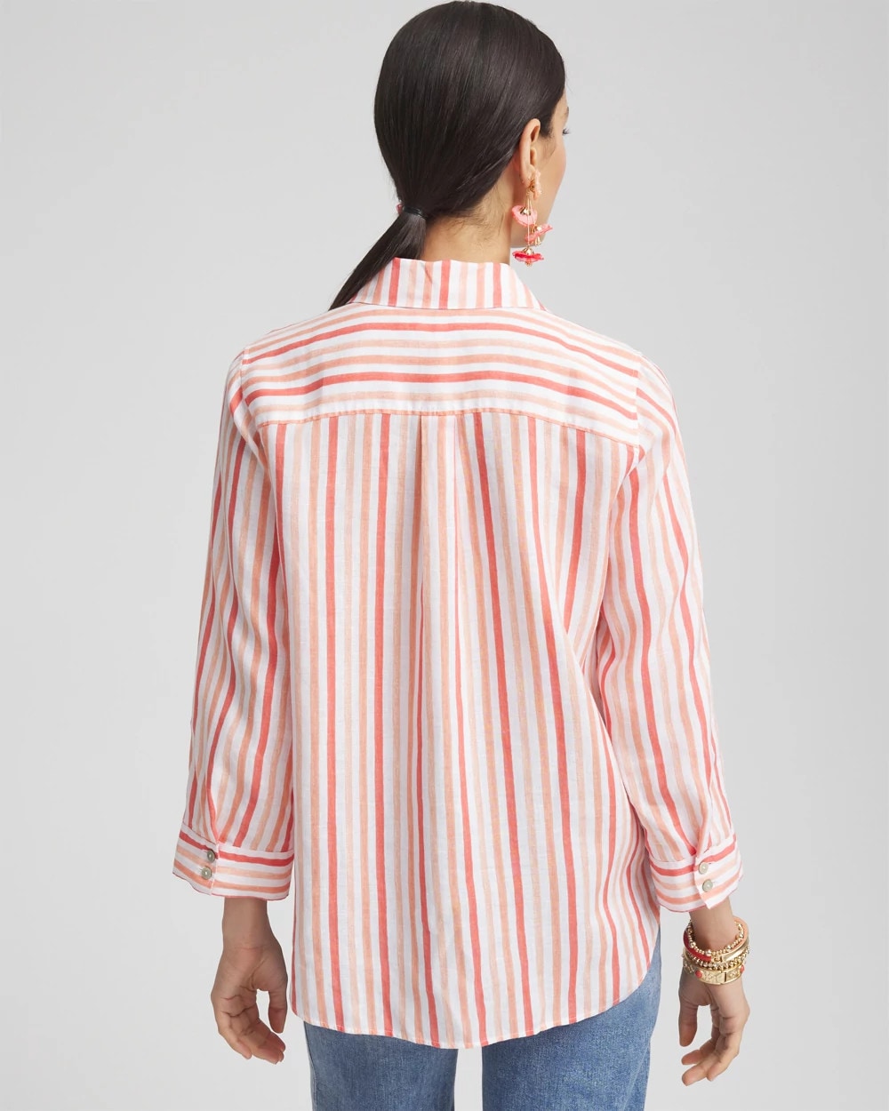 Chico's Collections No Iron™ Striped Linen Shirt