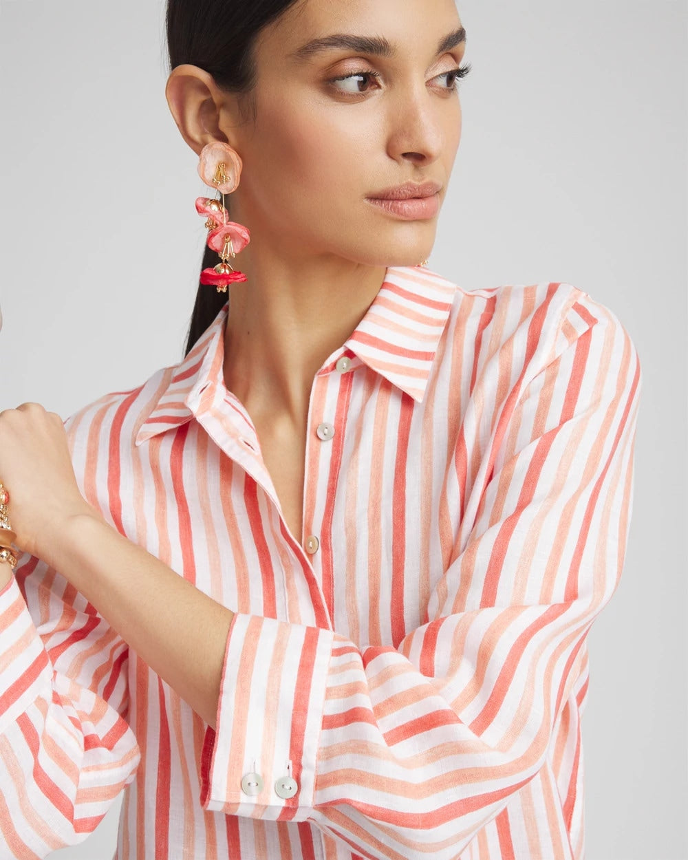 Chico's Collections No Iron™ Striped Linen Shirt