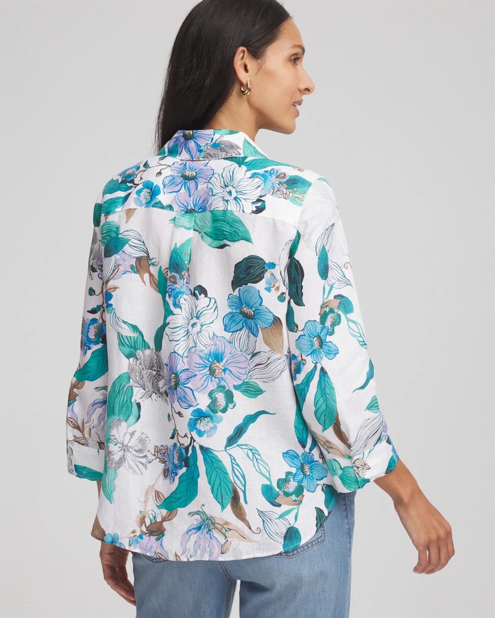 Chico's Collections No Iron™ Floral Linen Shirt