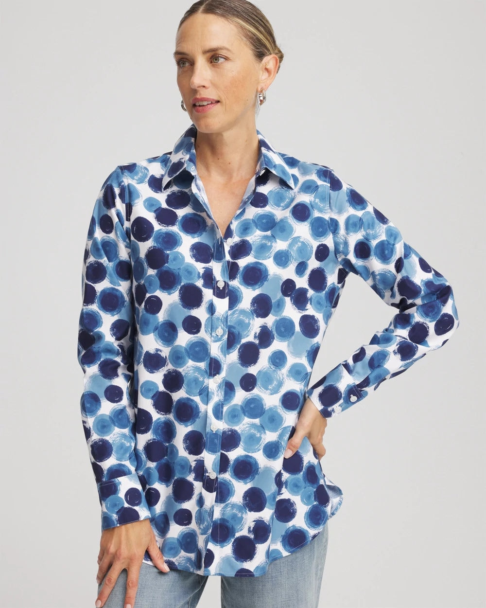 Chico's Collections No Iron™ Printed Sateen Shirt