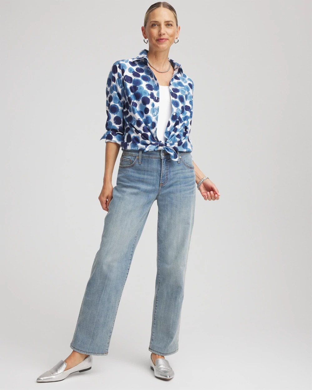 Chico's Collections No Iron™ Printed Sateen Shirt