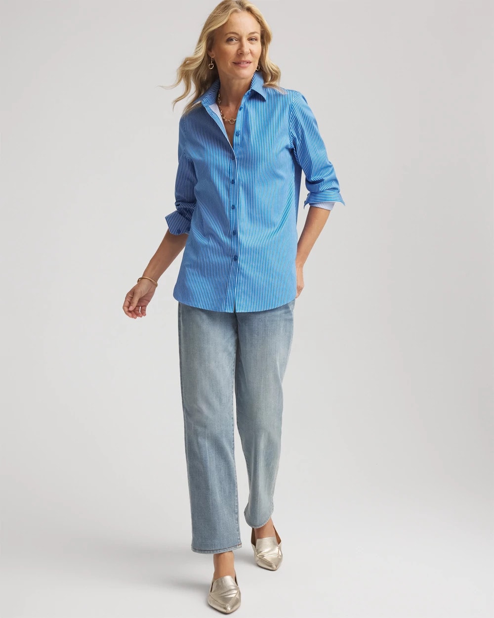 Chico's Collections No Iron™ Classic Striped Shirt