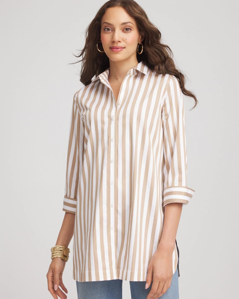 Chico's Collections No Iron™ Neutral Striped Tunic