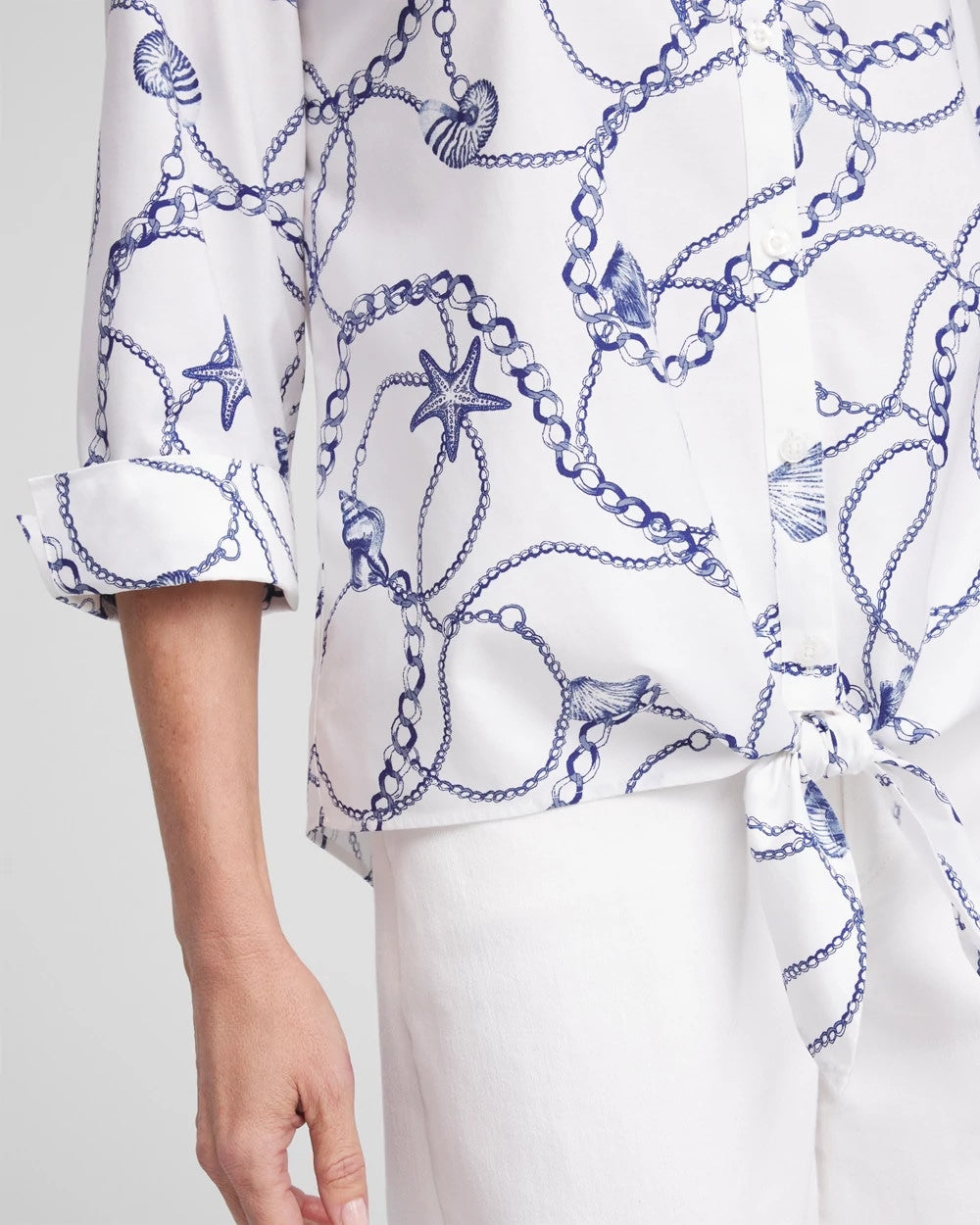 Chico's Collections No Iron™ Seashell Tie-Front Top