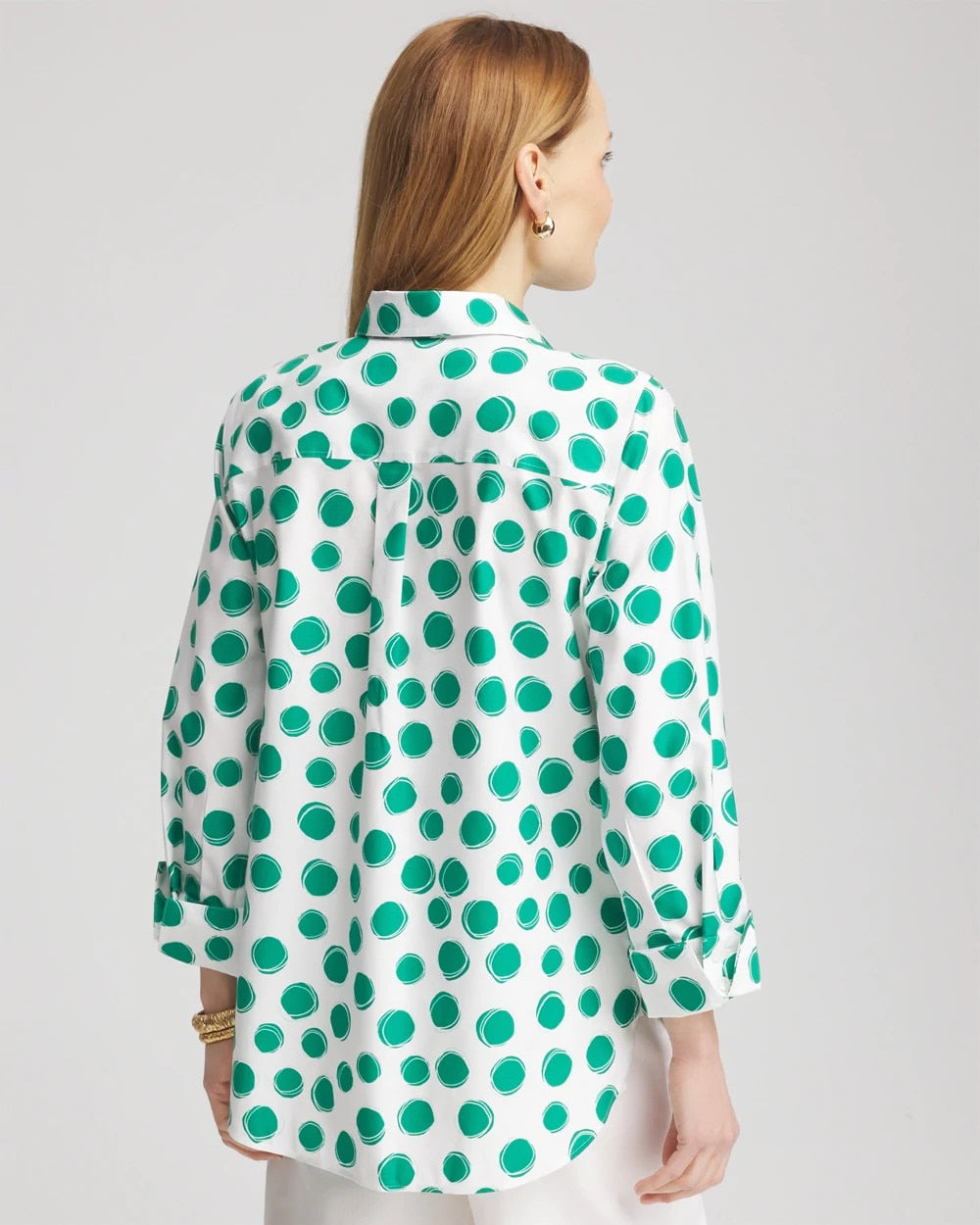 Chico's Collections No Iron™ Polka-Dot Sateen Shirt