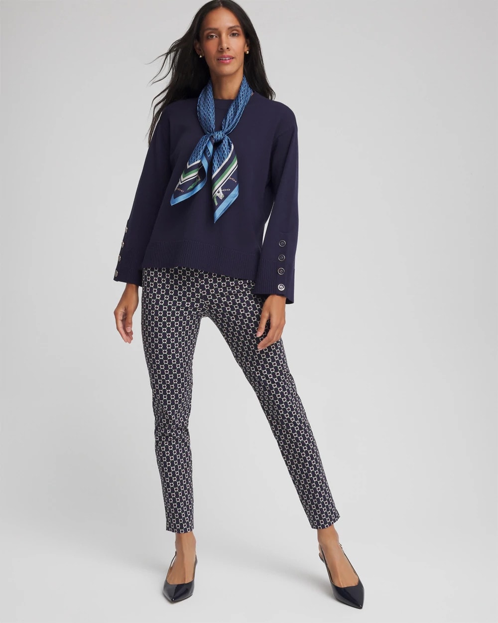 Chico's Collections Brigitte™ Chain Connection Slim Ankle Pants