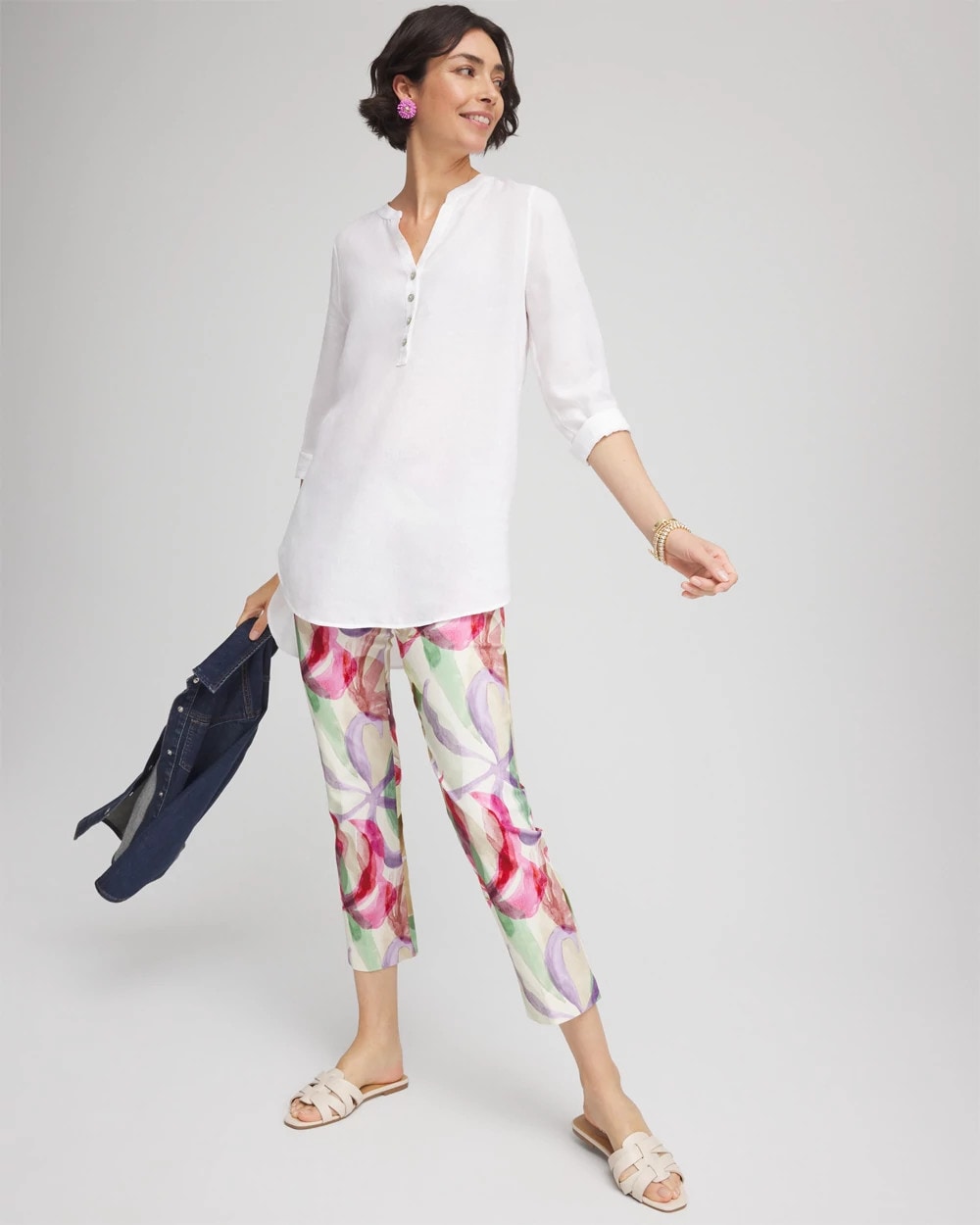 Chico's Collections Brigitte™ Slub Slim Cropped Pants