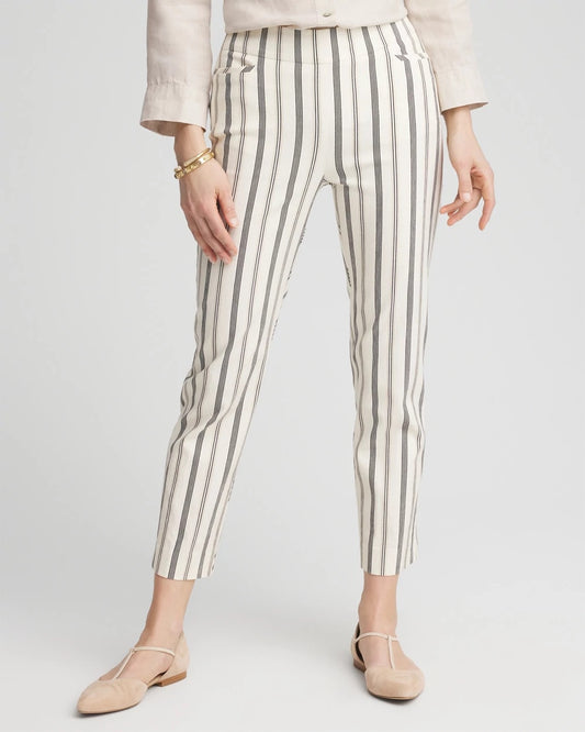 Chico's Collections Brigitte™ Slub Striped Cropped Pants