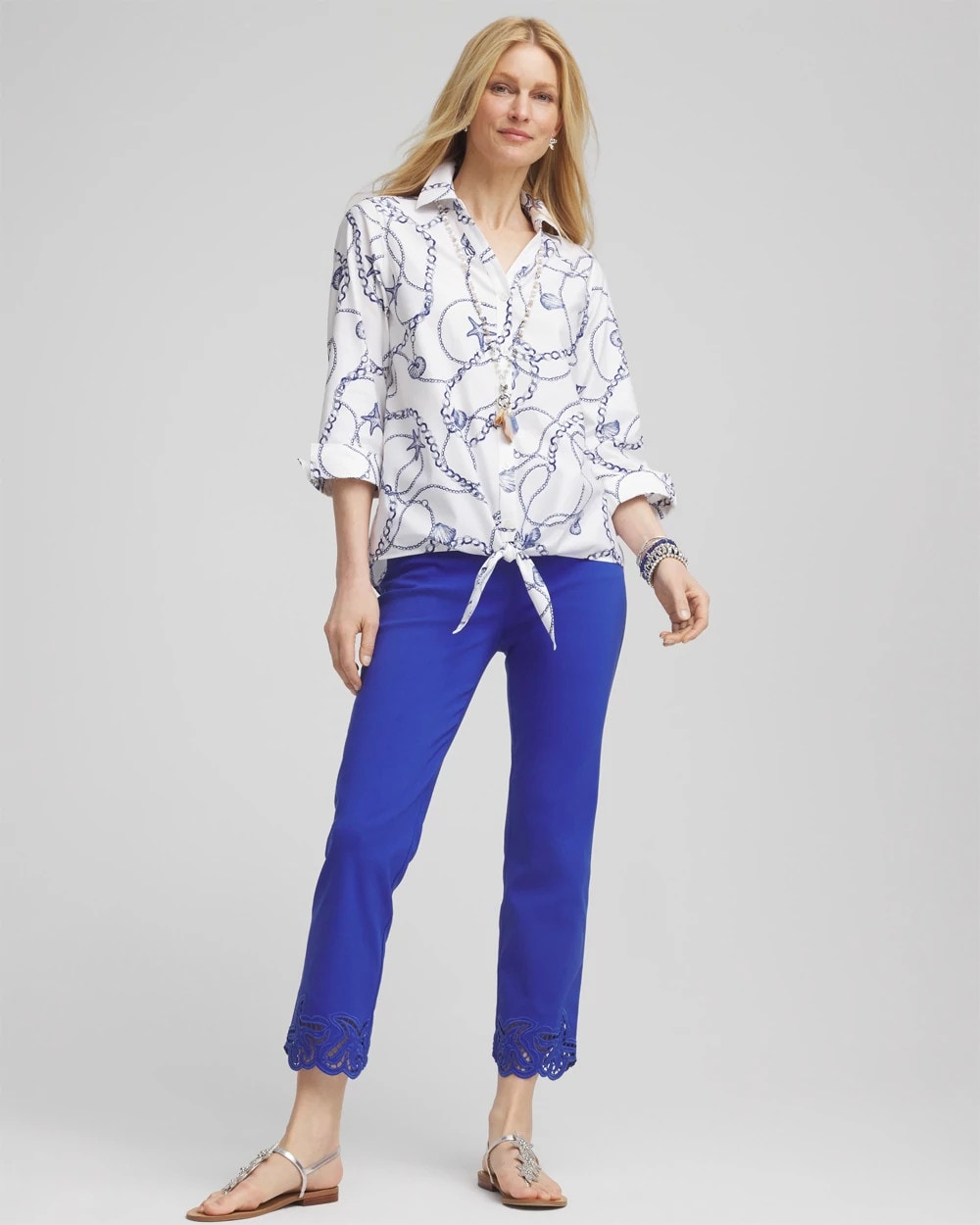 Chico's Collections Brigitte™ Pull-On Cutwork Cropped Pants