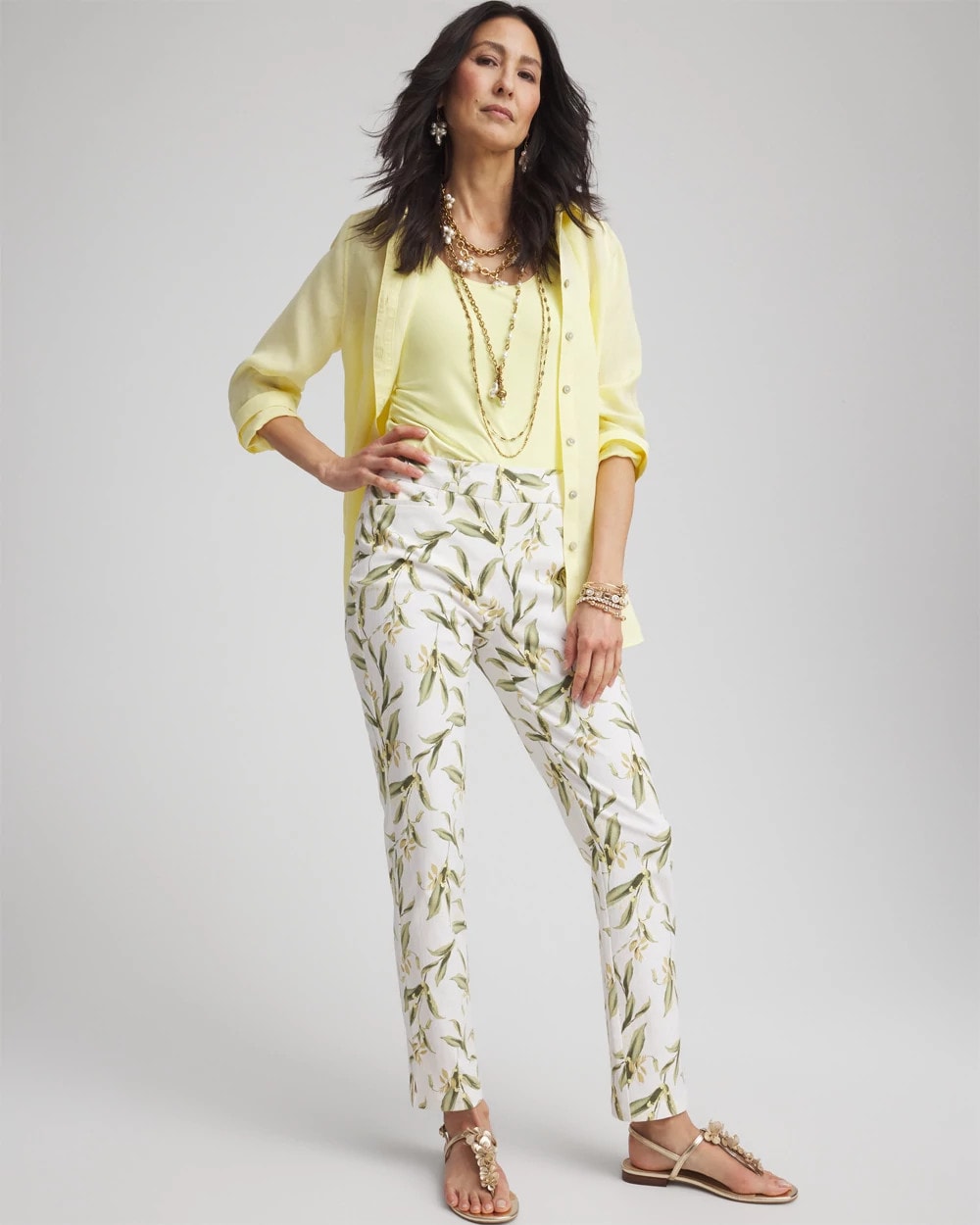 Chico's Collections Brigitte™ Slub Slim Ankle Pants