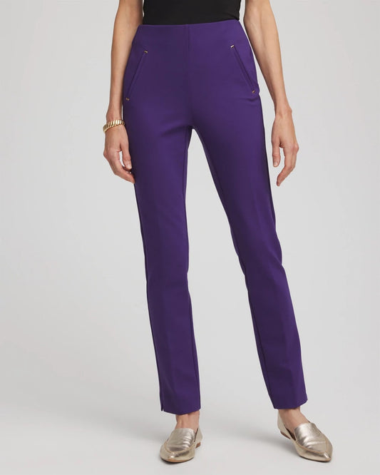 Chico's Collections Juliet Slim Trim Detail Ankle Pants