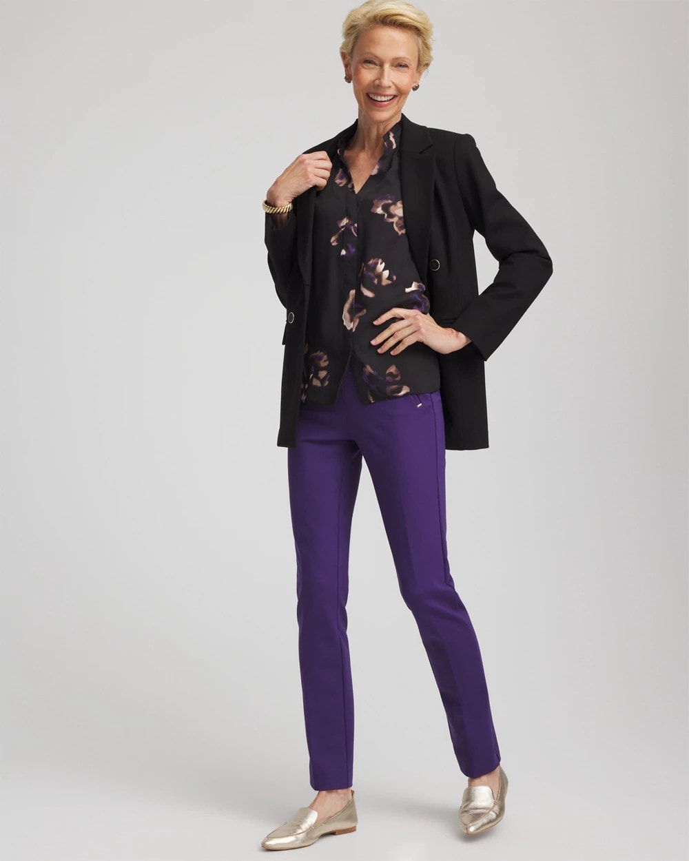 Chico's Collections Juliet Slim Trim Detail Ankle Pants
