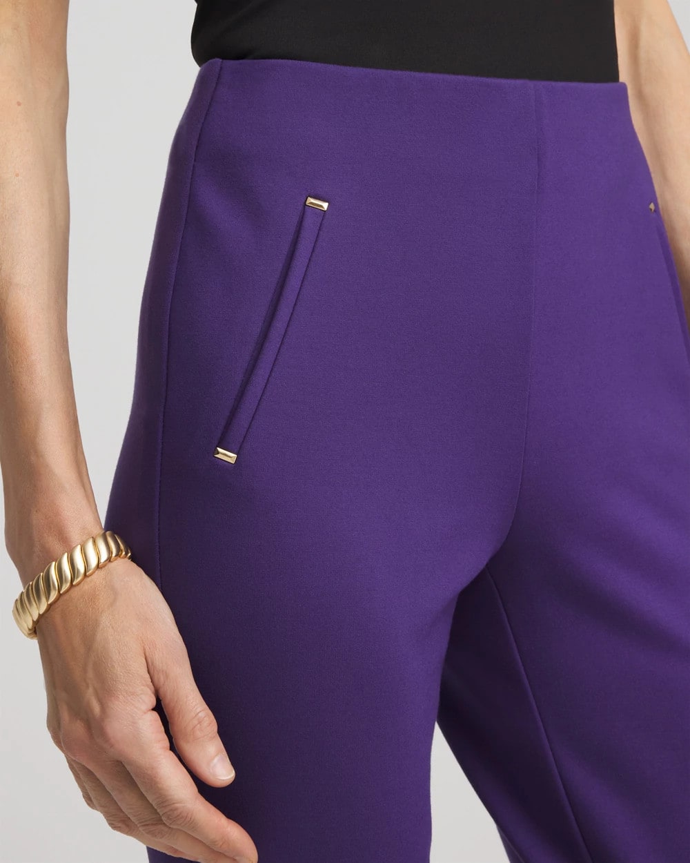 Chico's Collections Juliet Slim Trim Detail Ankle Pants