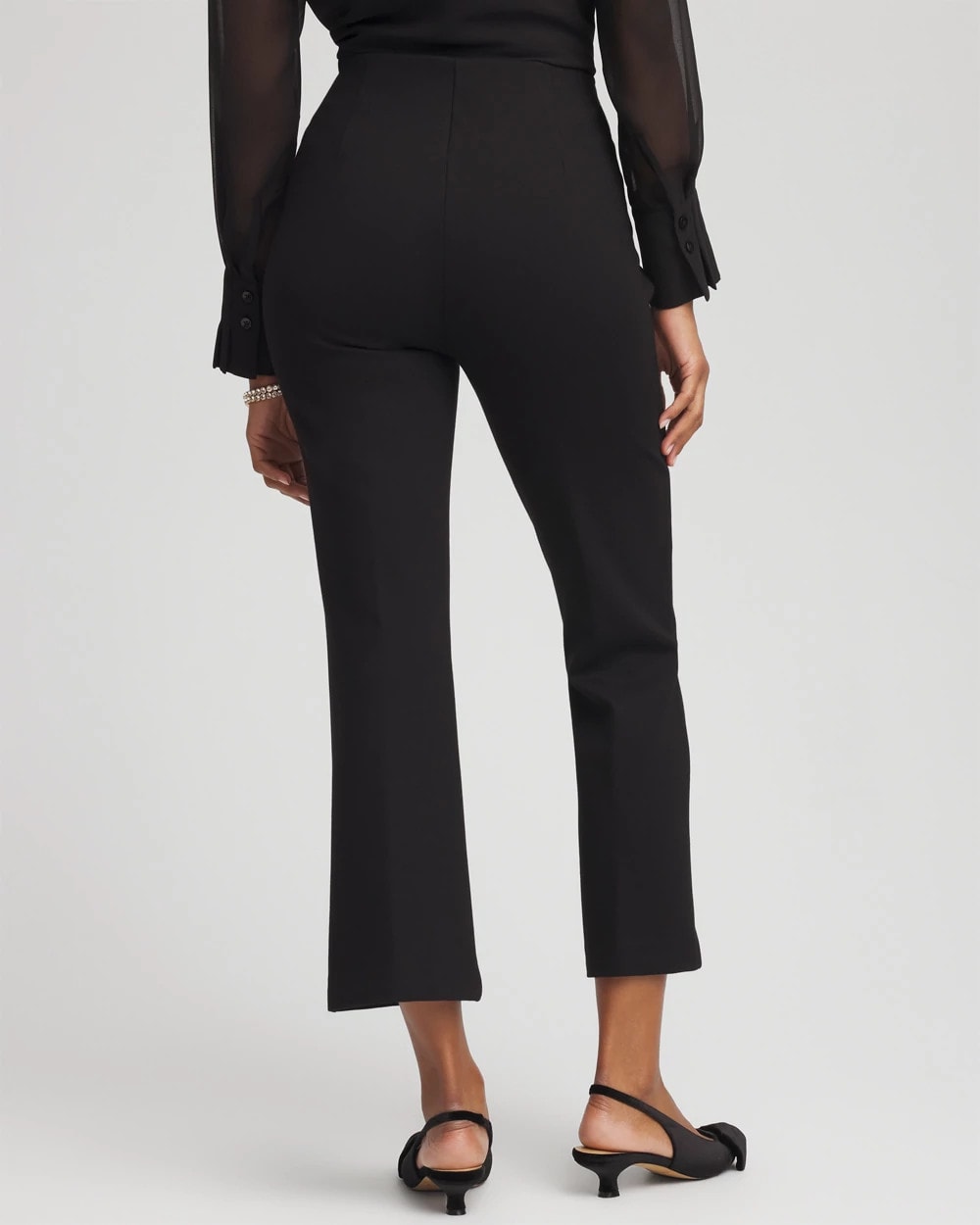 Chico's Collections Juliet Feathered Flared Cropped Pants