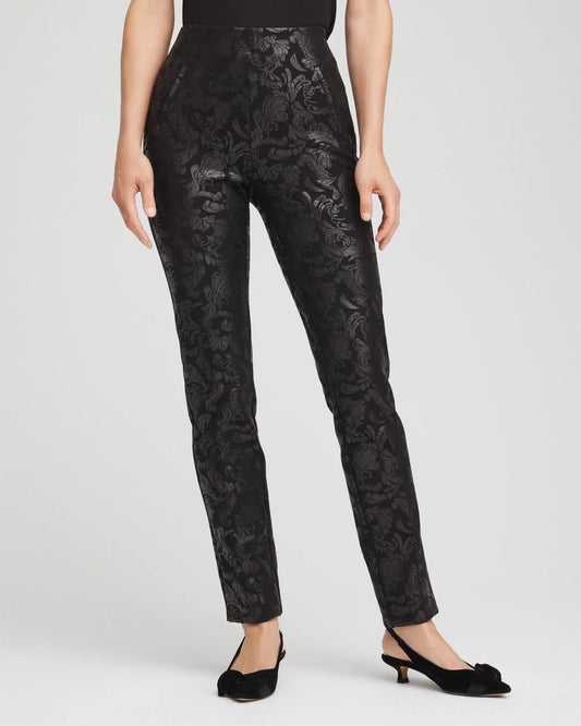 Chico's Collections Juliet Foiled Slim Ponte Pants