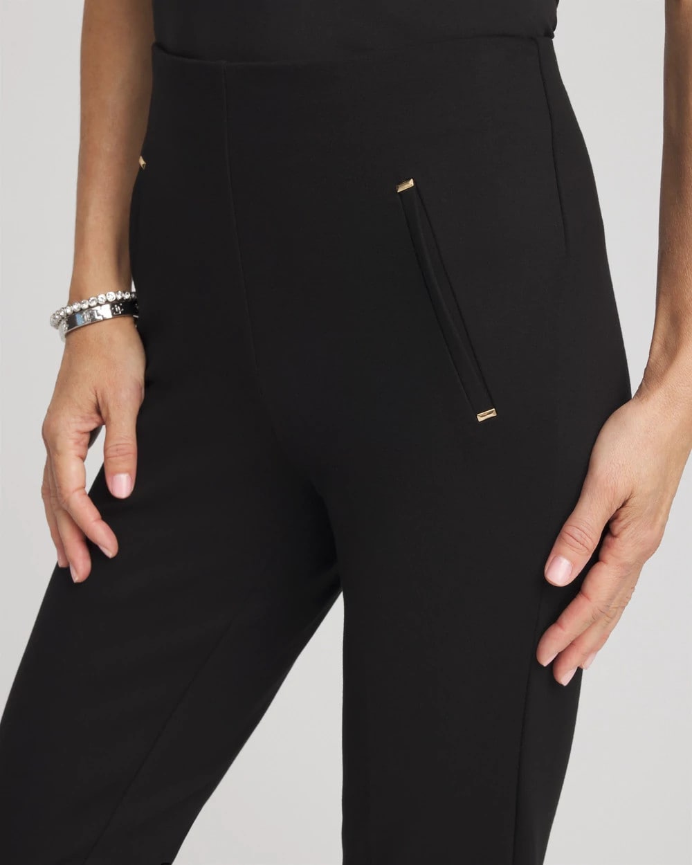 Chico's Collections Juliet Slim Trim Detail Ankle Pants