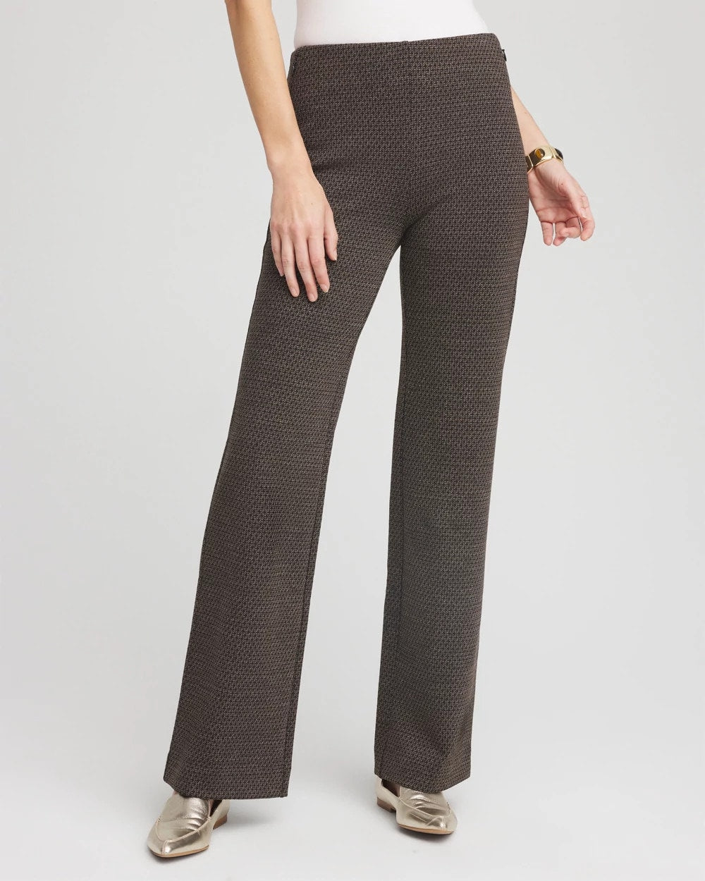 Chico's Collections Juliet Jacquard Full-Length Ponte Pants