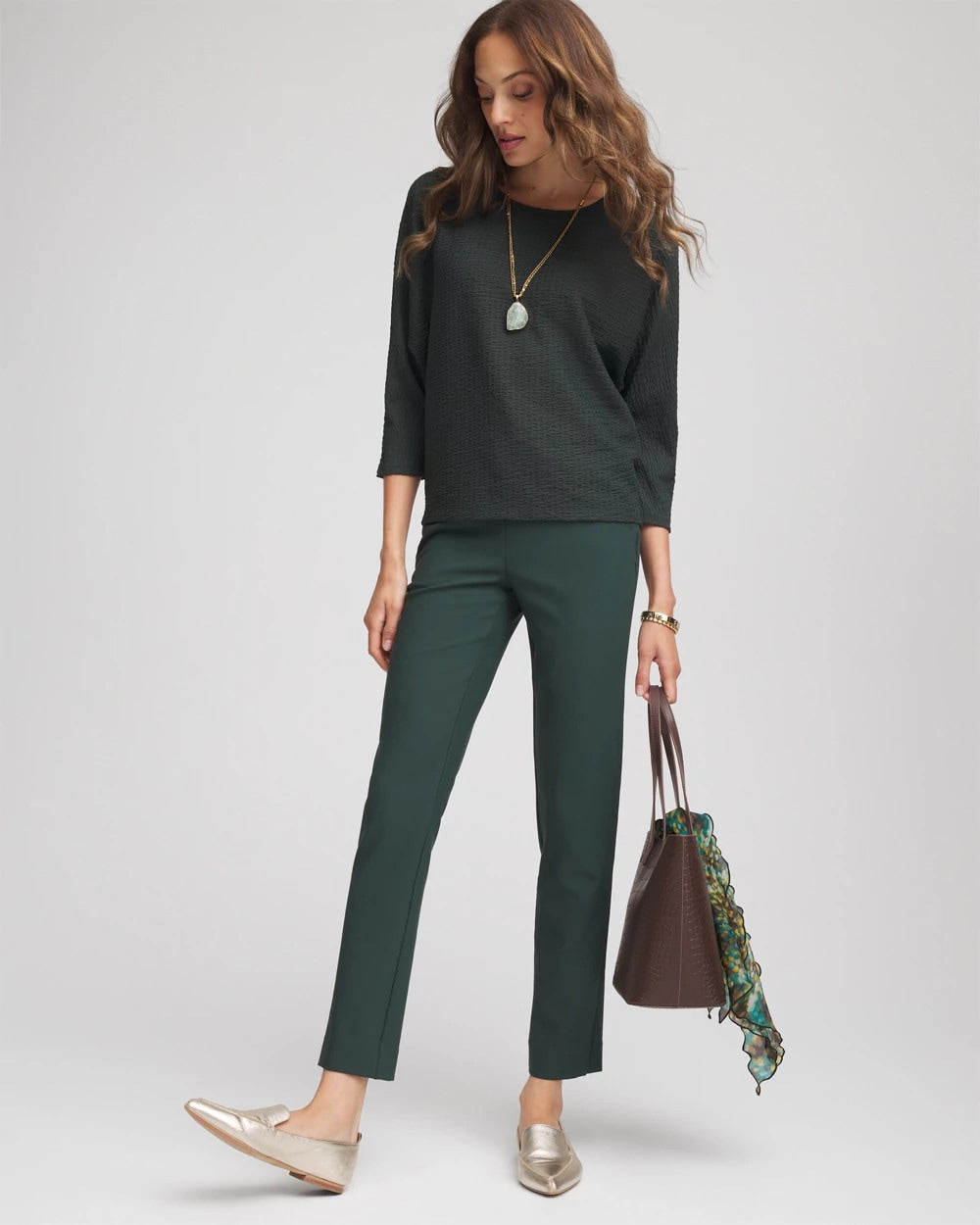 Chico's Collections Lightweight Juliet Straight Ankle Pants