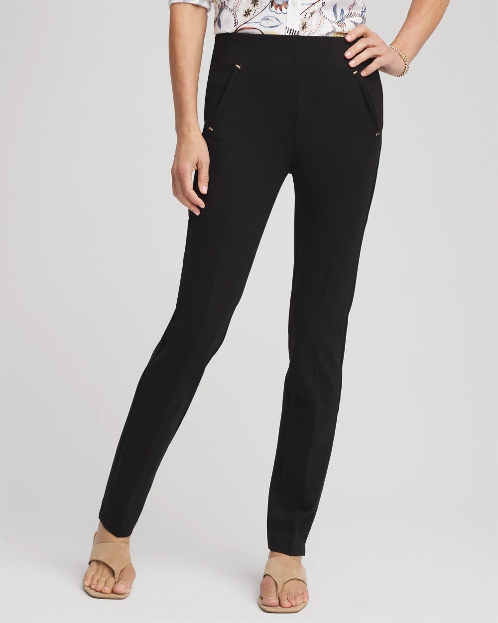 Chico's Collections Juliet Slim Trim Detail Pants