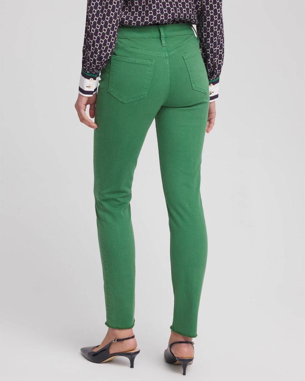 Chico's Collections Girlfriend Fray Hem Ankle Jeans