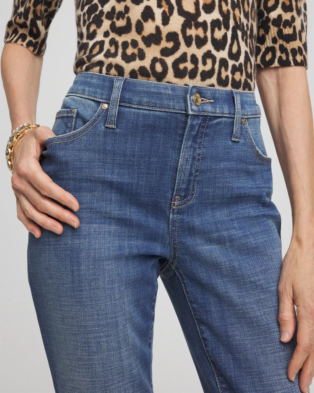 Chico's Collections Girlfriend Slim Cropped Jeans