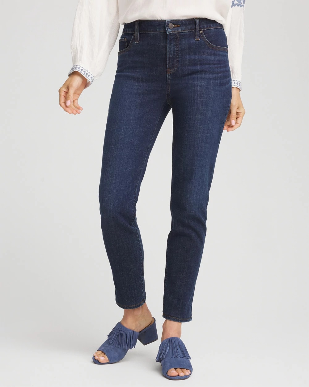 Chico's Collections Girlfriend Slim Ankle Jeans