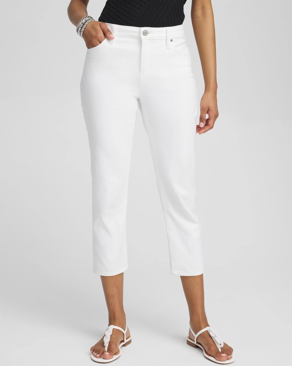 Chico's Collections No Stain Girlfriend Cropped Jeans