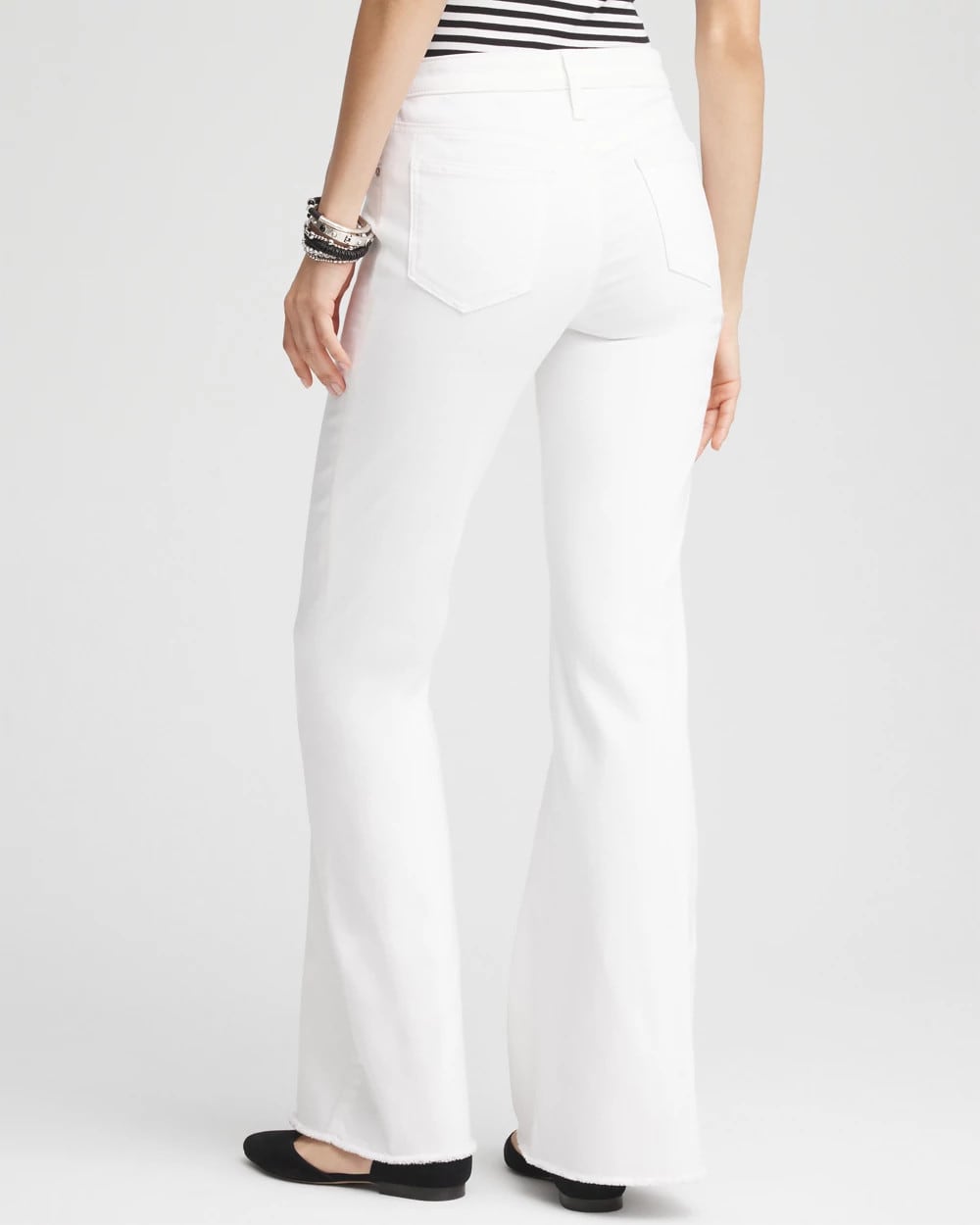 Chico's Collections Girlfriend No Stain Frayed Flared Jeans